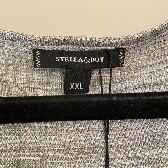 Nwt-Stella & Dot Metallic Holiday Tank Top Silver - Picture 7 of 7